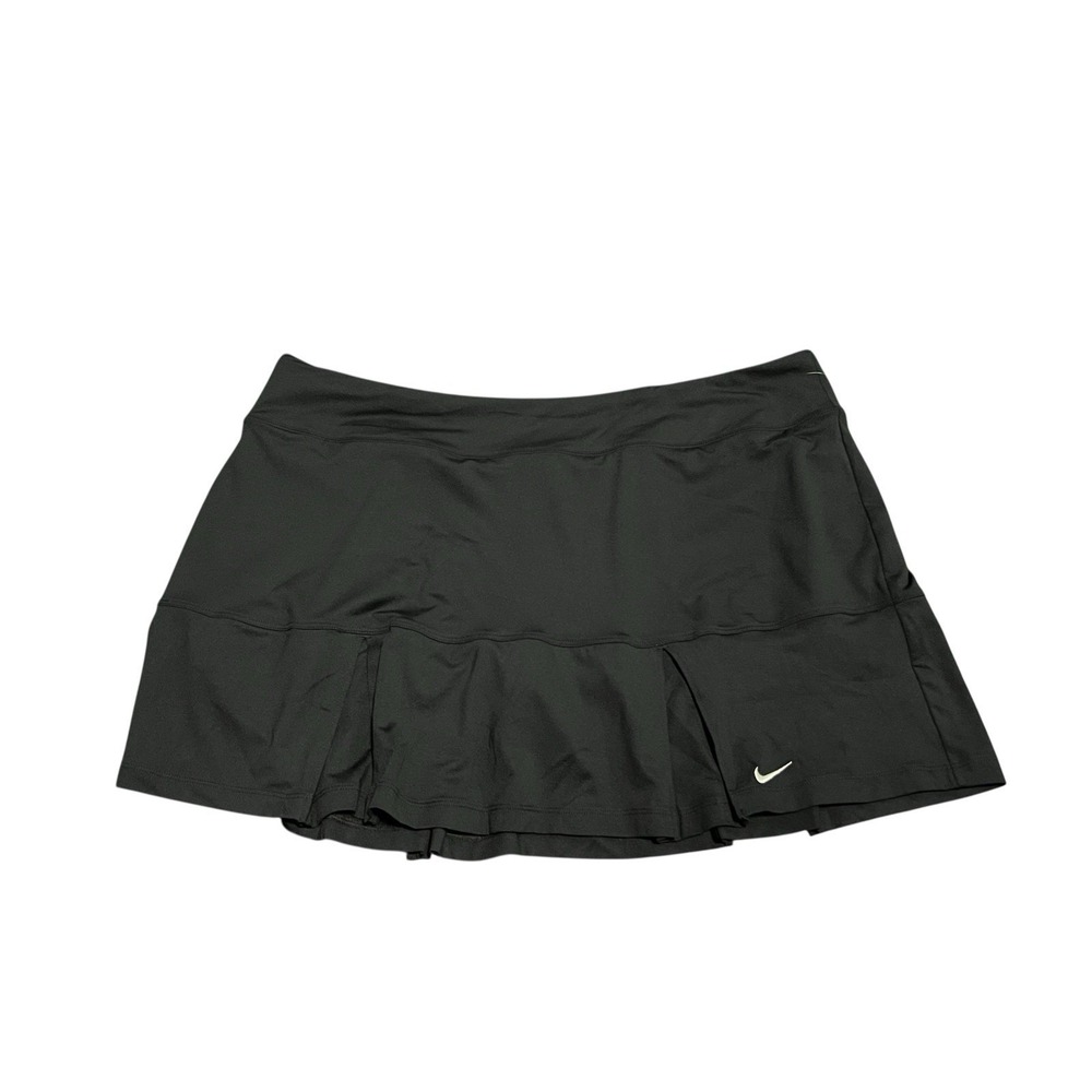 Nike Dri Fit Skort Womens XL Black Lined Stretch Golf Tennis Pleated Athleisure